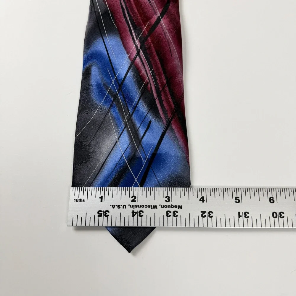 Vintage J. Garcia Red Blue Abstract‎ Desert Storm Collection 58 Silk Tie China